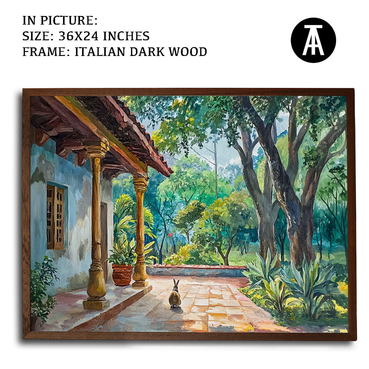 Artwork in Dark Wood Frame
