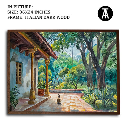 Artwork in Dark Wood Frame
