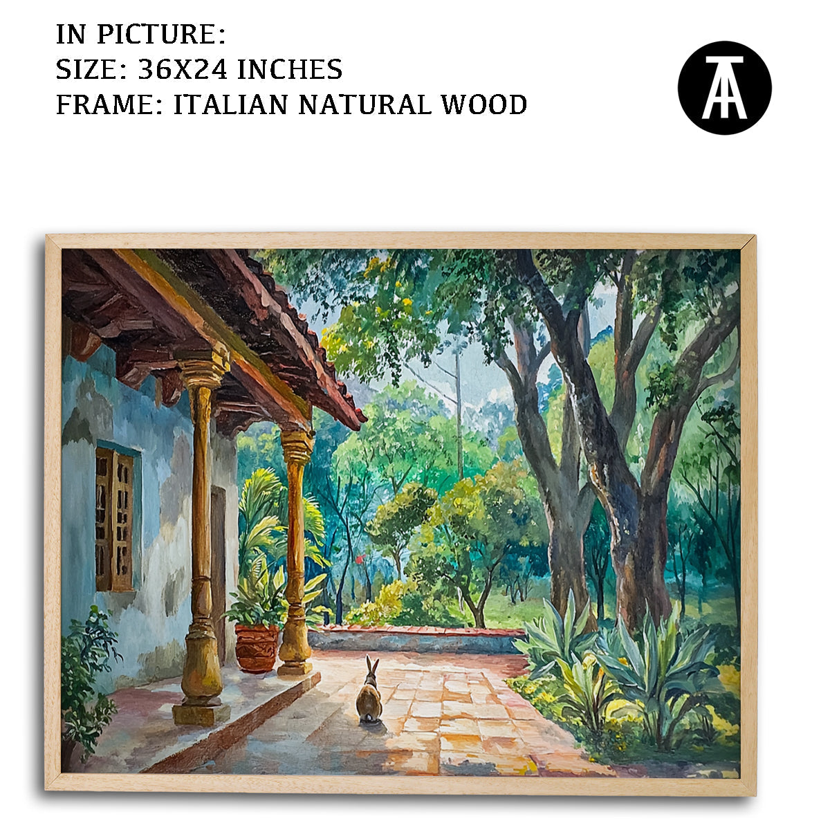Artwork in Natural Wood Frame