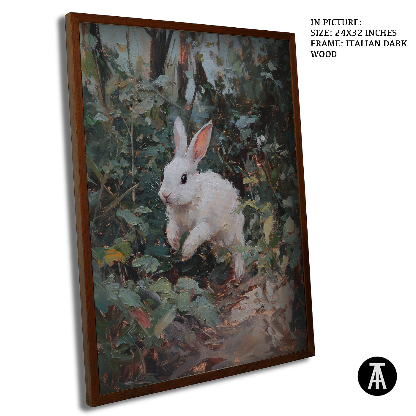 Artwork in Dark Wood Frame