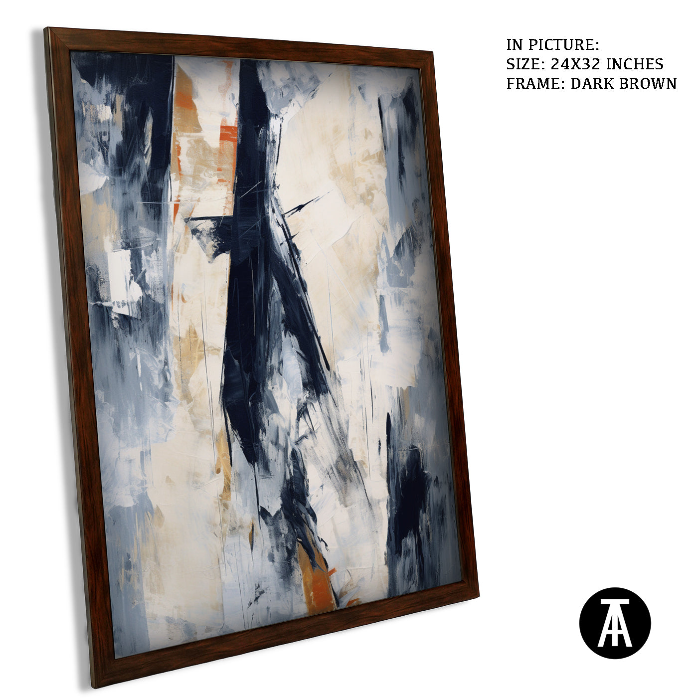 Artwork in Metal Champagne Gold Frame