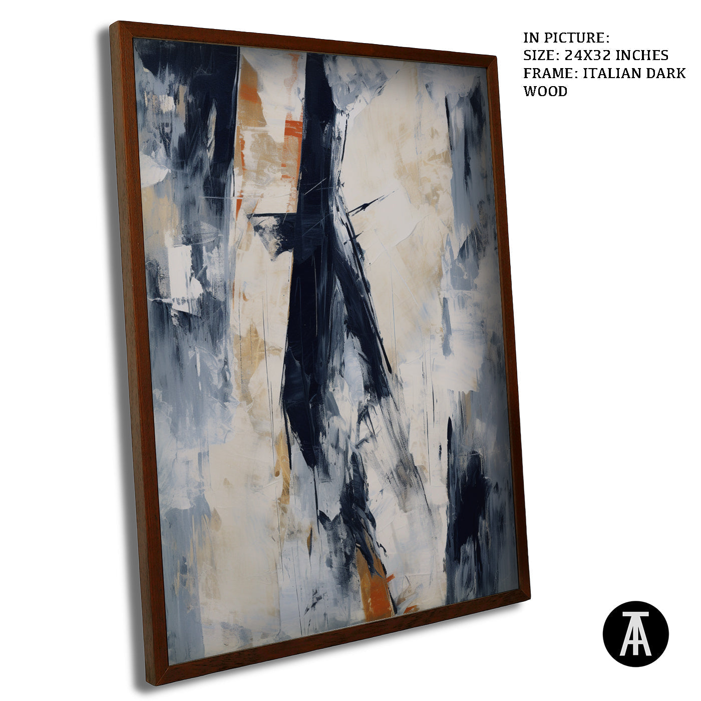 Artwork in Dark Wood Frame