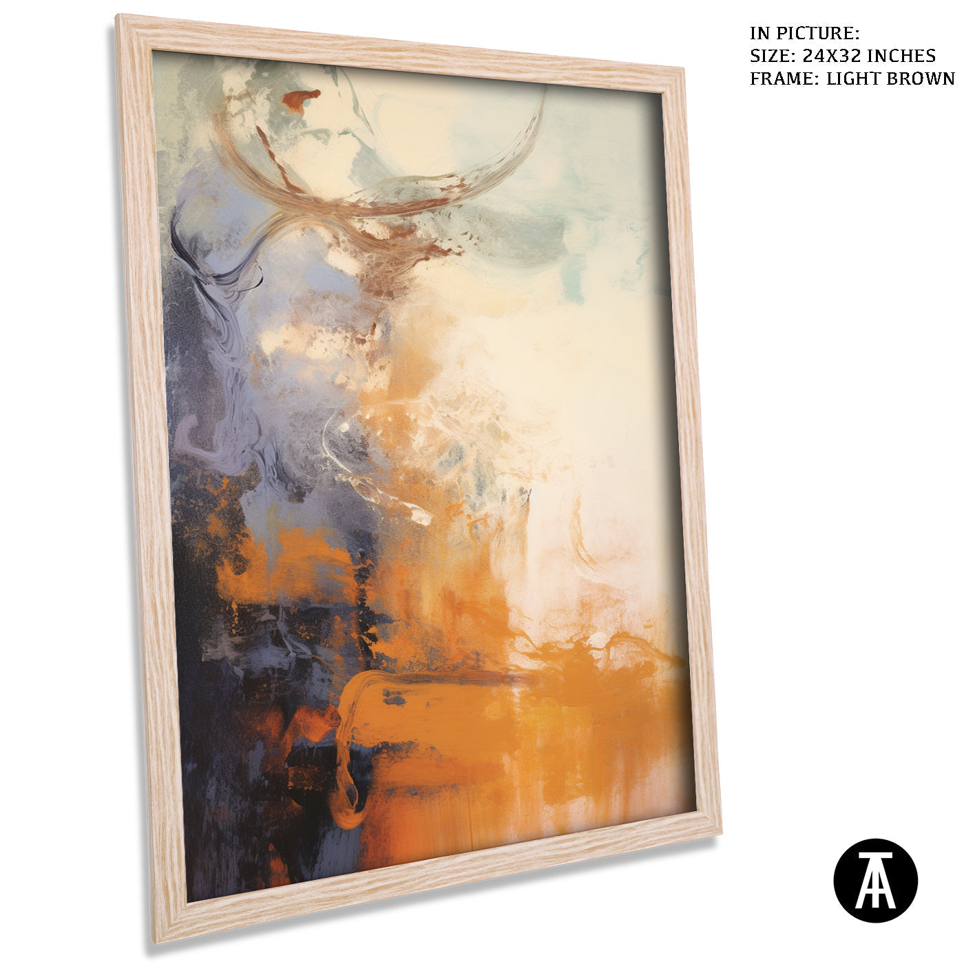 Artwork in Dark Brown Frame