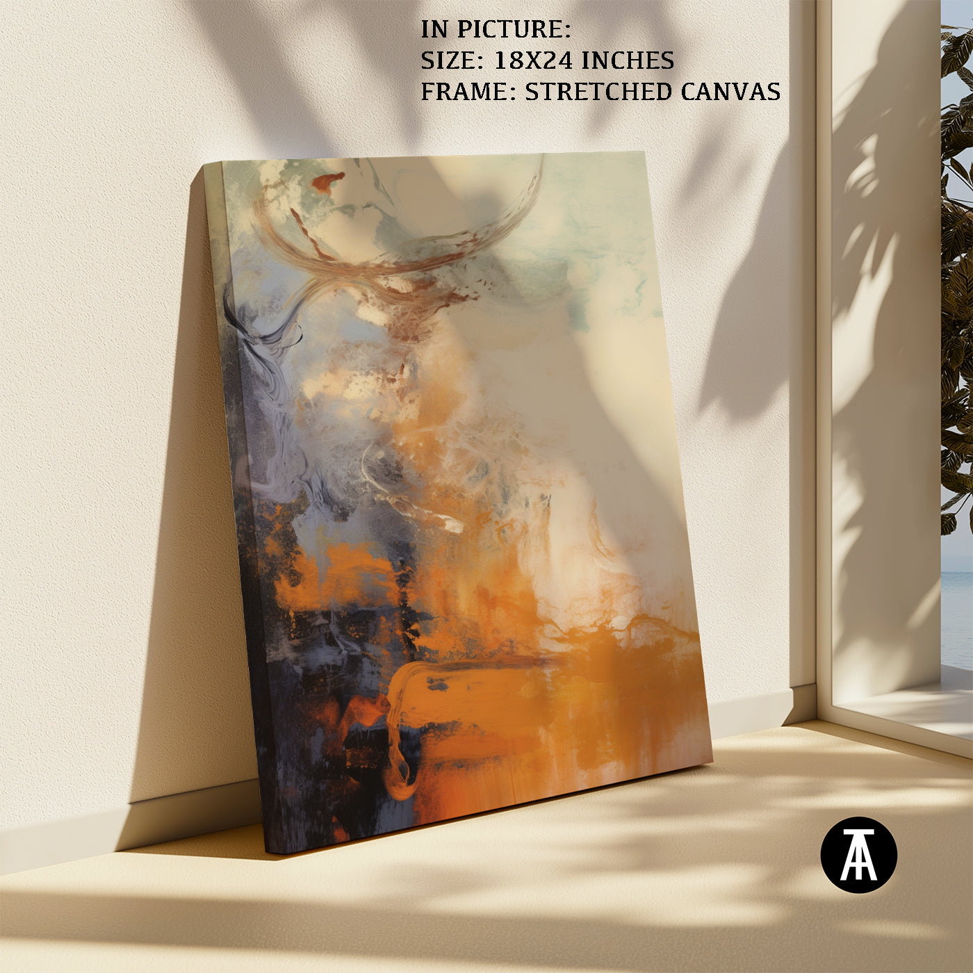 Artwork in Natural Wood Frame