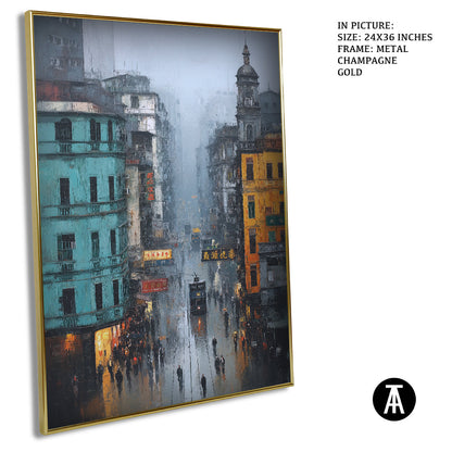 Artwork in Light Brown Frame