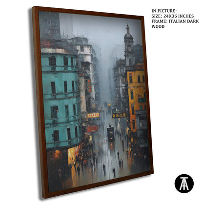 Artwork in Dark Brown Frame