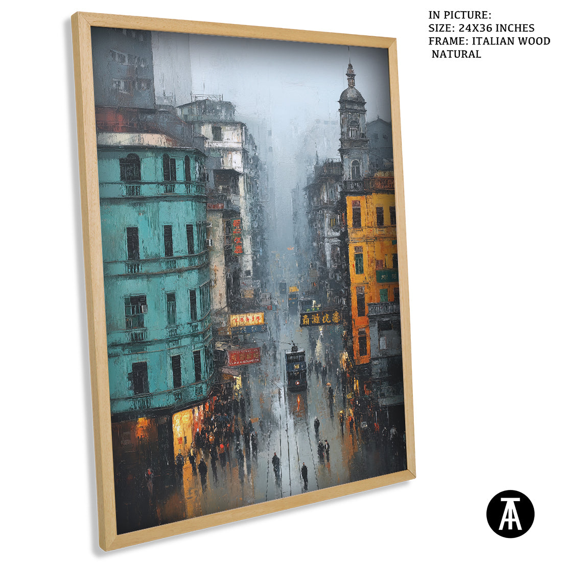 Artwork in Dark Wood Frame