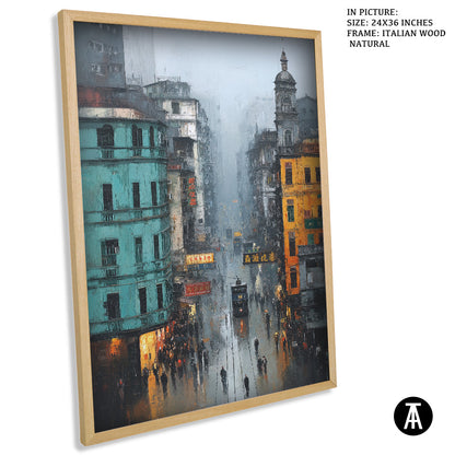 Artwork in Dark Wood Frame