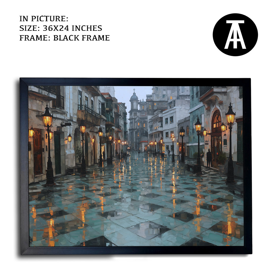 Artwork in Metal Champagne Gold Frame