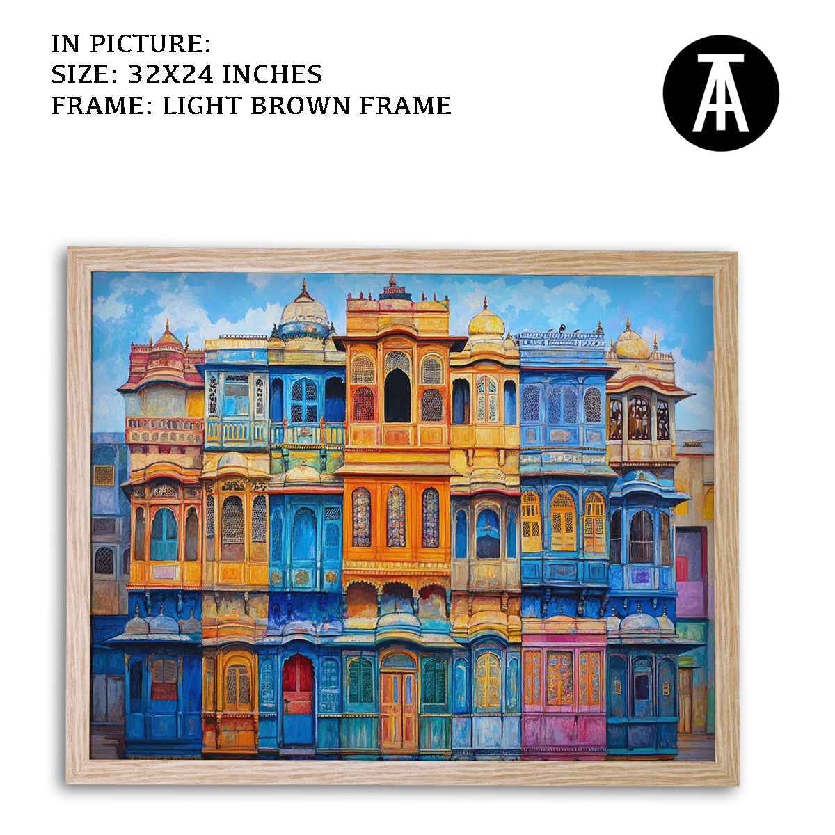 Artwork in Light Brown Frame