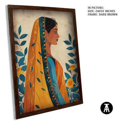 Artwork in Dark Brown Frame