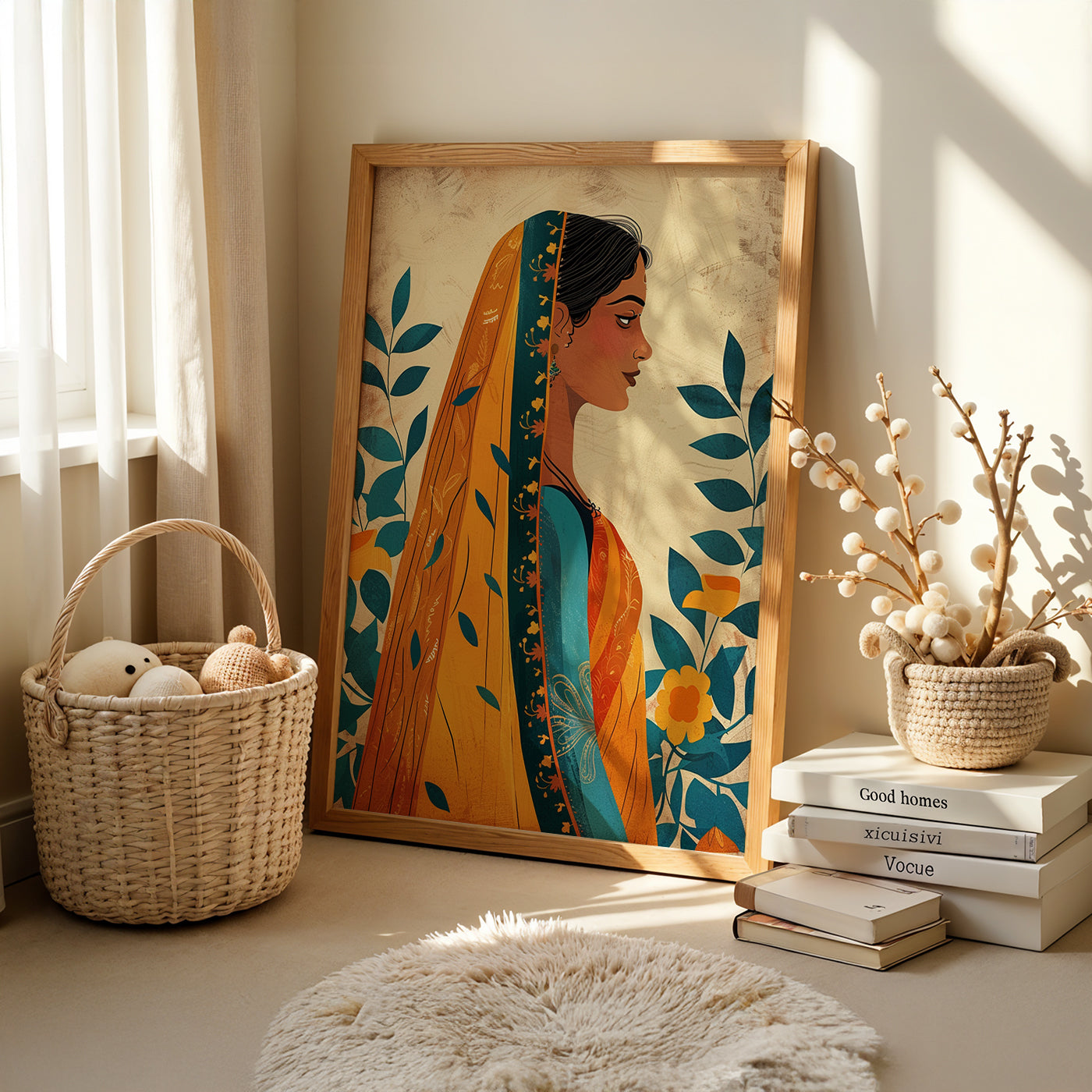 Boho Art Painting in a Lifestyle Setting