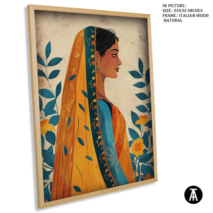 Artwork in Natural Wood Frame