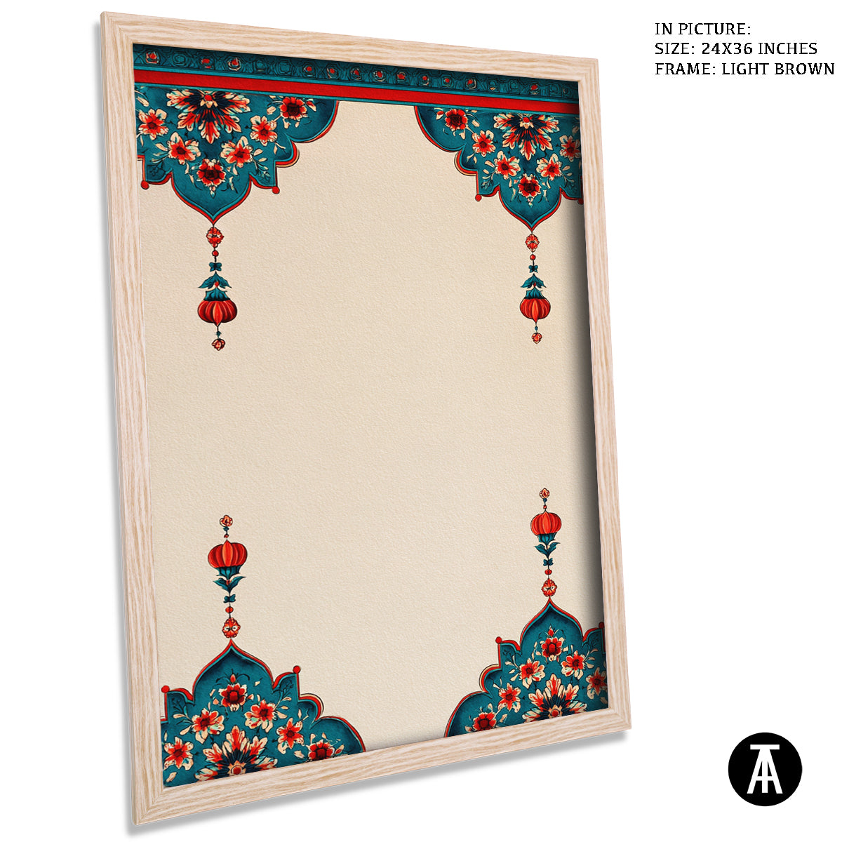 Artwork in Light Brown Frame