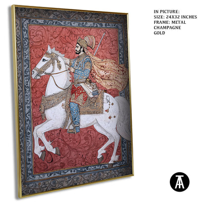 Artwork in Light Brown Frame