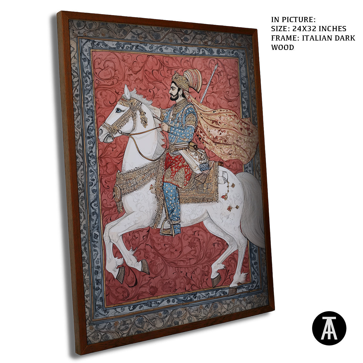 Artwork in Dark Wood Frame