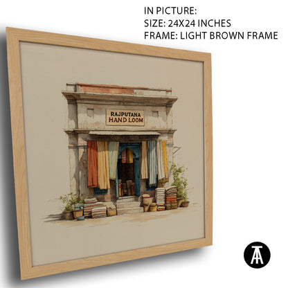 Artwork in Light Brown Frame