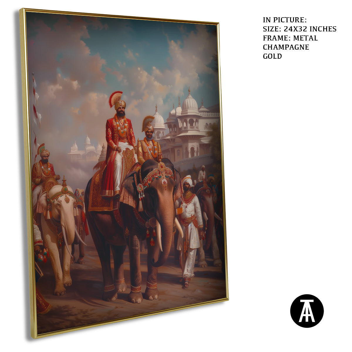 Artwork in Light Brown Frame