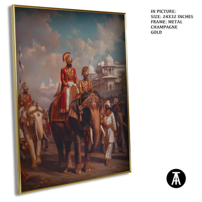 Artwork in Light Brown Frame