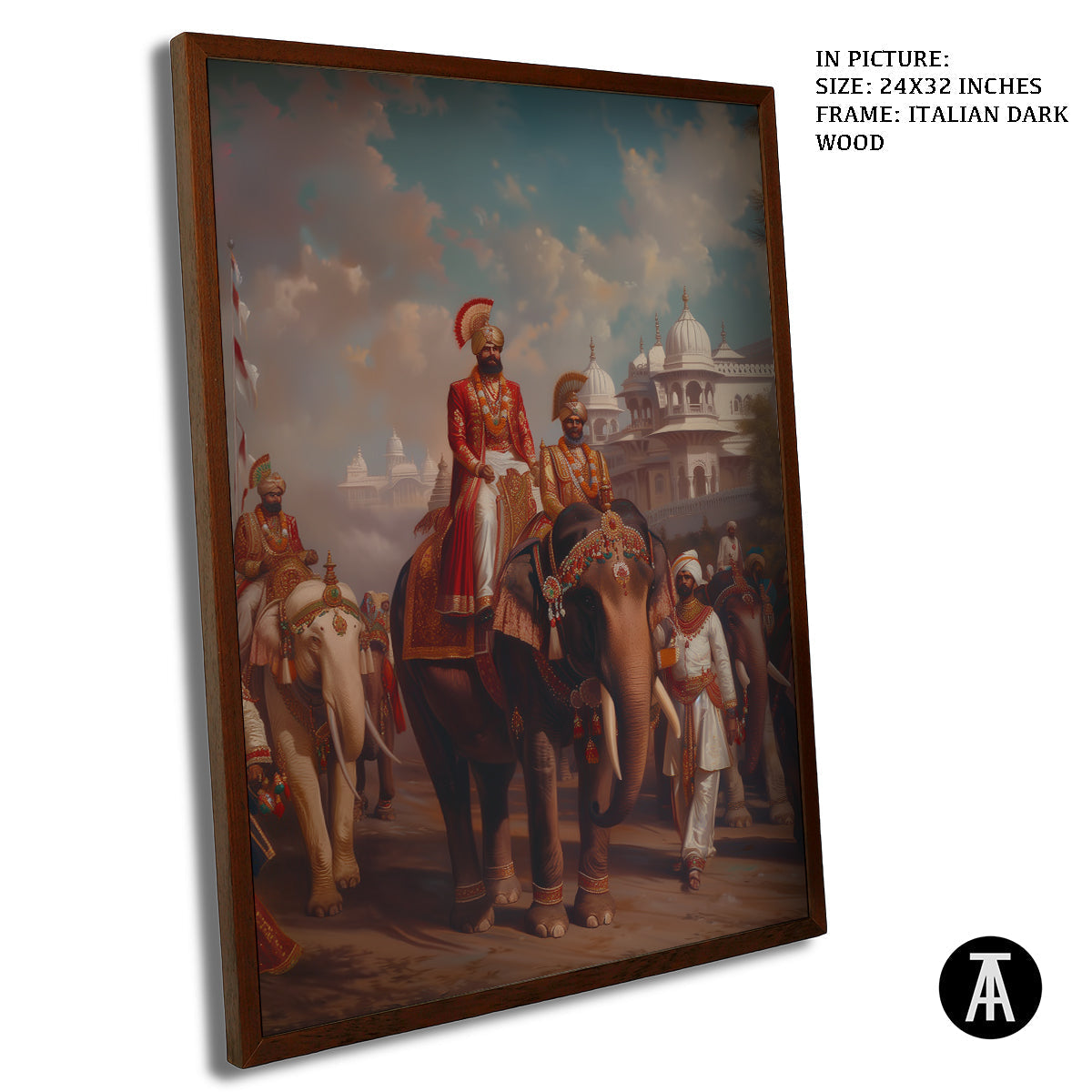 Artwork in Dark Wood Frame