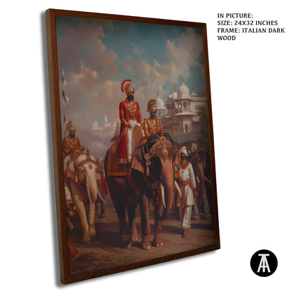 Artwork in Dark Wood Frame