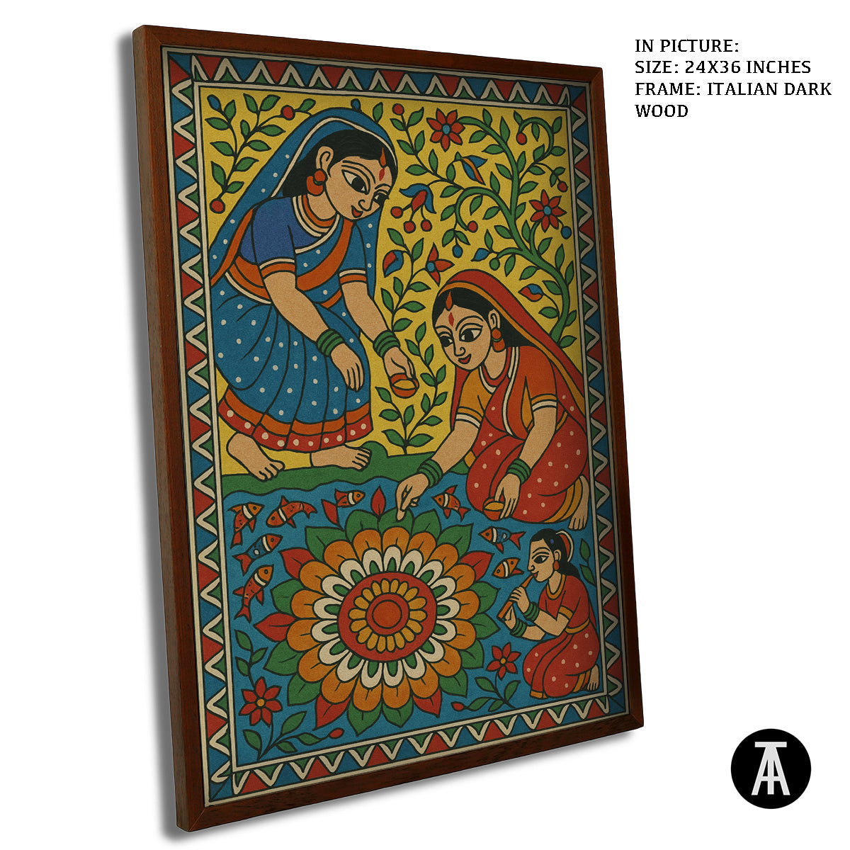 Artwork in Dark Wood Frame