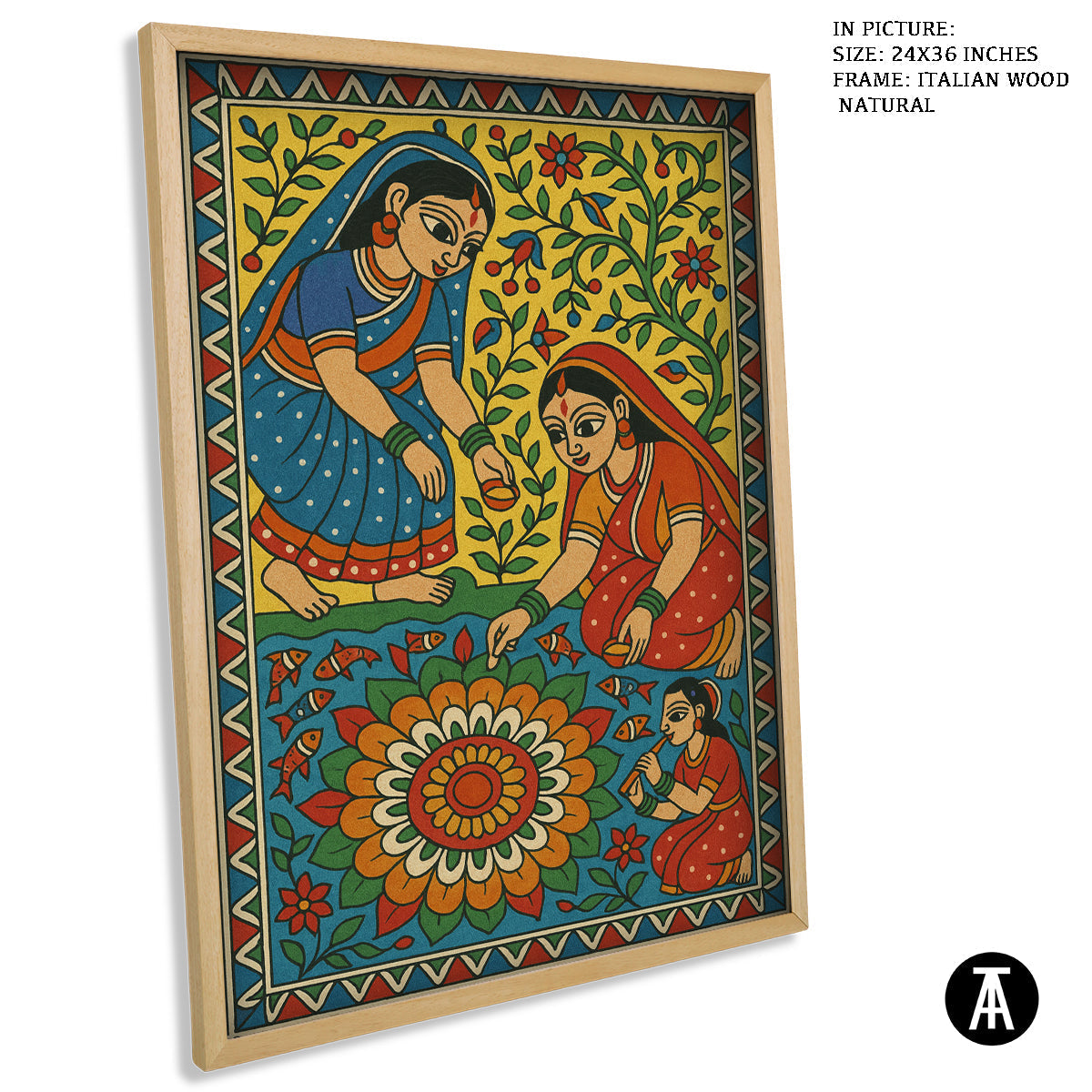Artwork in Natural Wood Frame