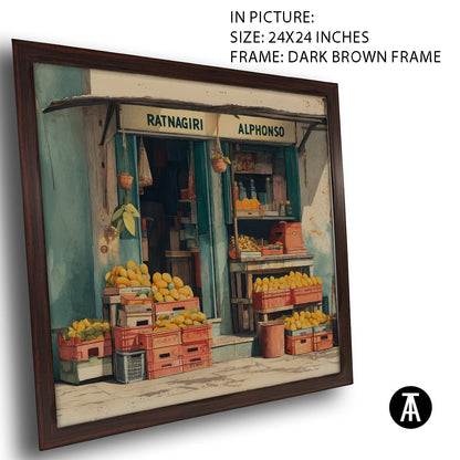Artwork in Dark Brown Frame