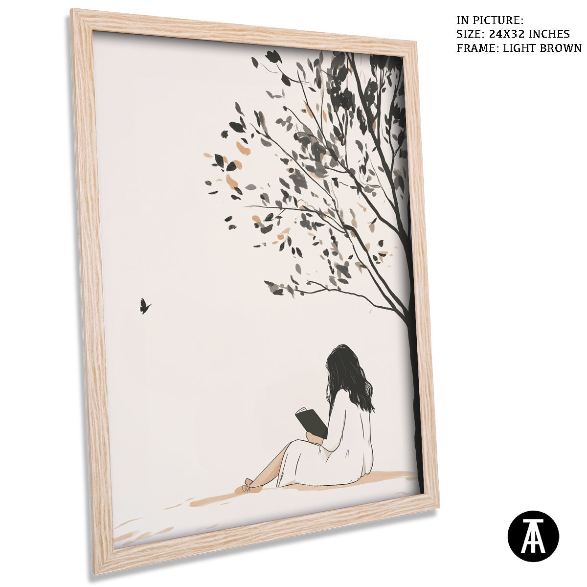 Artwork in Dark Brown Frame