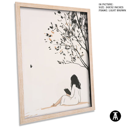 Artwork in Dark Brown Frame