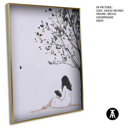 Artwork in Light Brown Frame