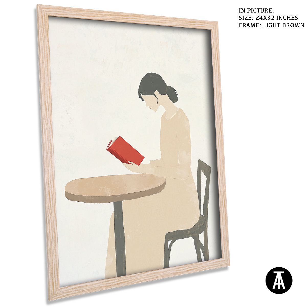 Artwork in Dark Brown Frame