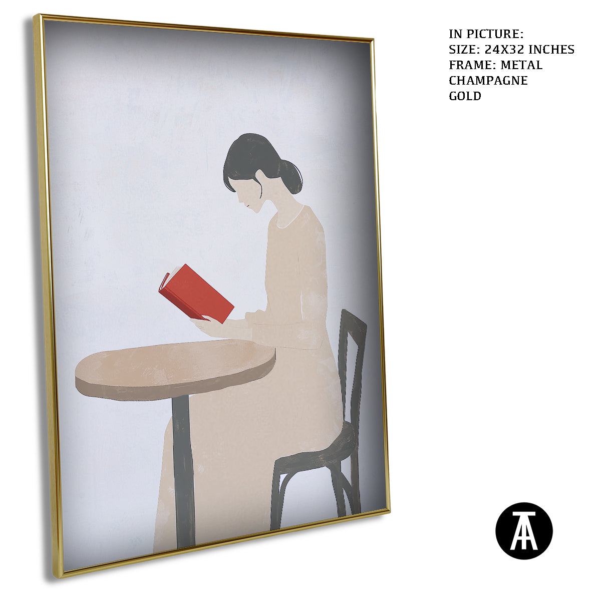 Artwork in Light Brown Frame