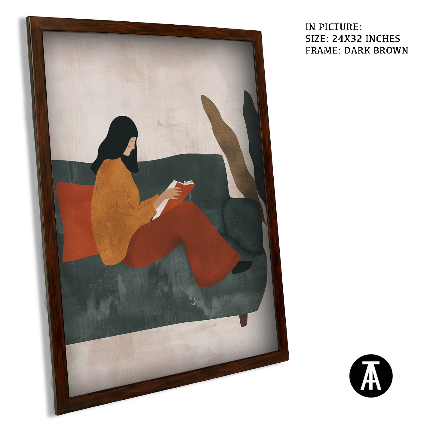 Artwork in Dark Brown Frame