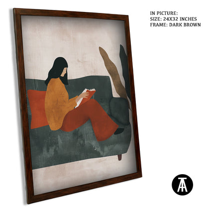 Artwork in Dark Brown Frame