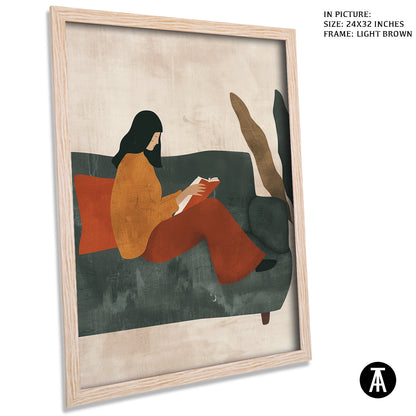 Artwork in Light Brown Frame