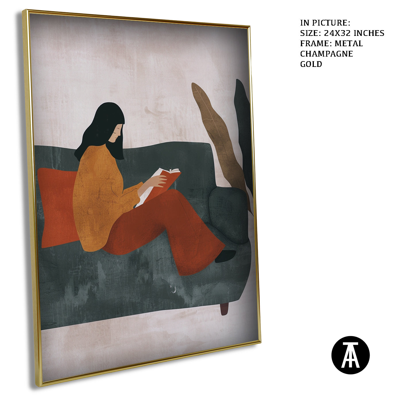 Artwork in Metal Champagne Gold Frame