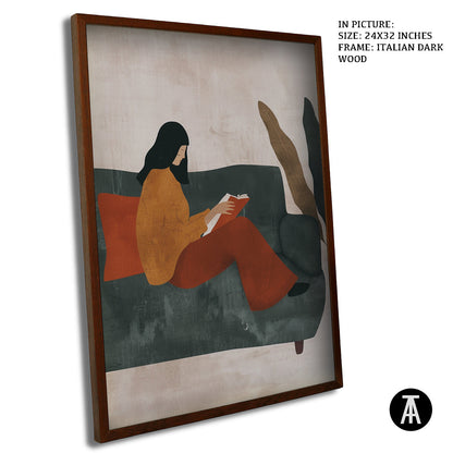 Artwork in Dark Wood Frame