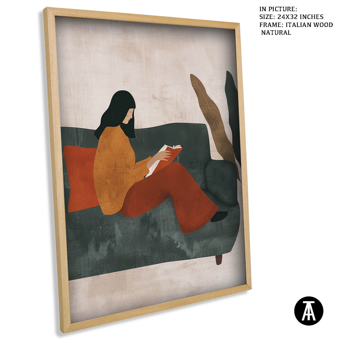 Artwork in Natural Wood Frame