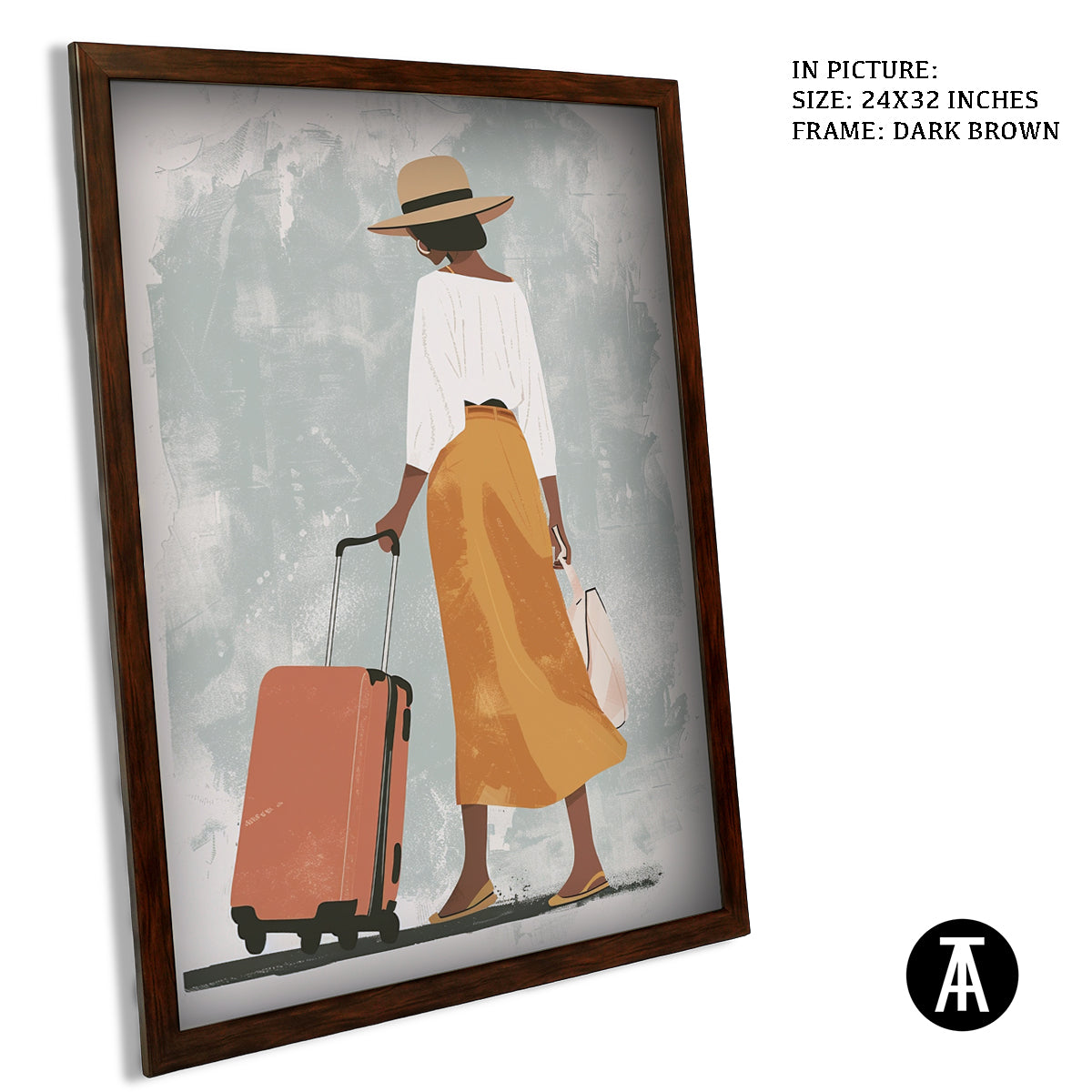 Sample Artwork in Dark Brown Frame