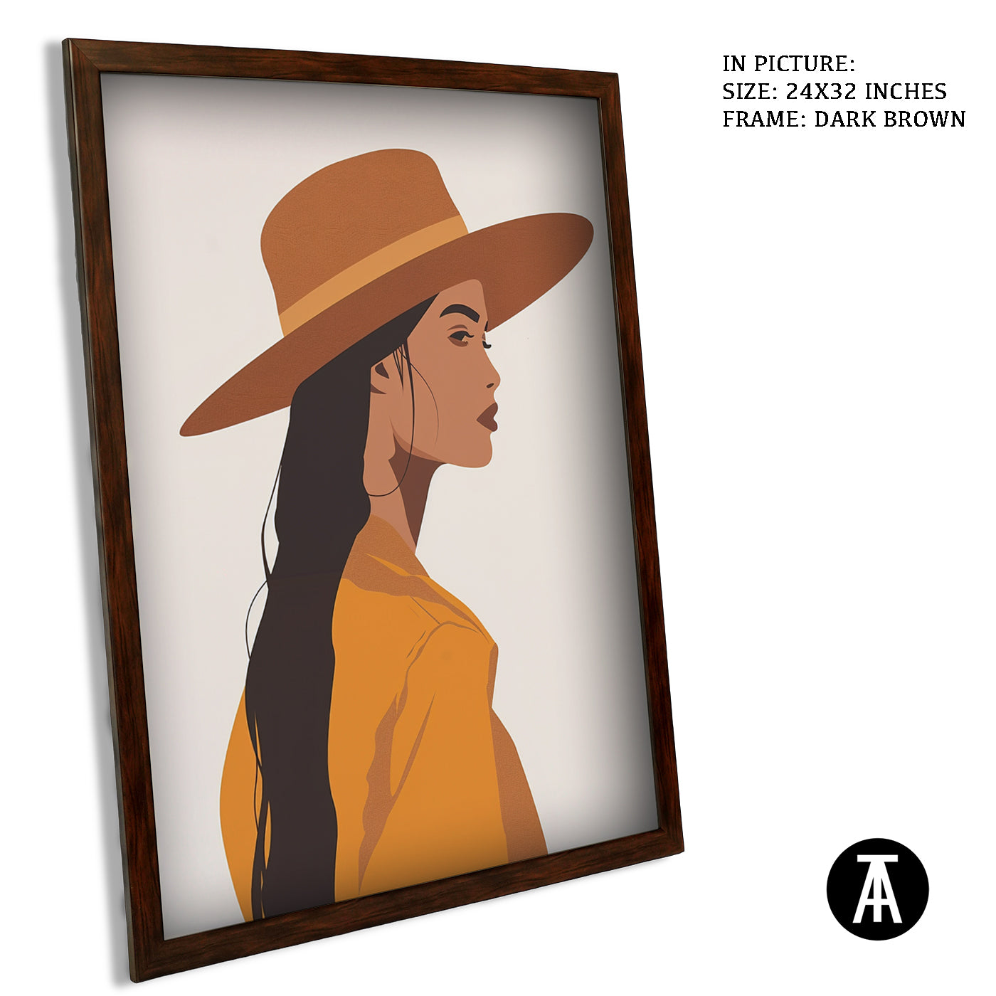 Artwork in Dark Brown Frame