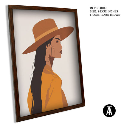 Artwork in Dark Brown Frame