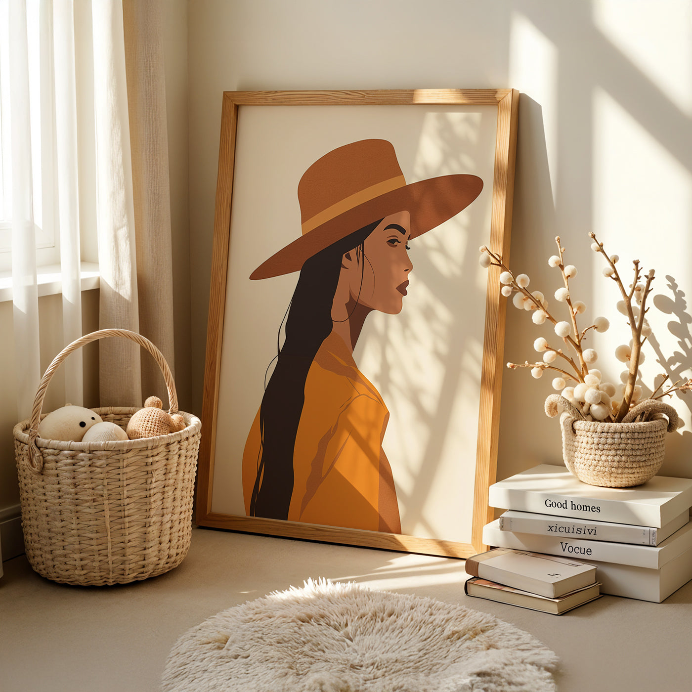 Boho Art Painting in a Lifestyle Setting