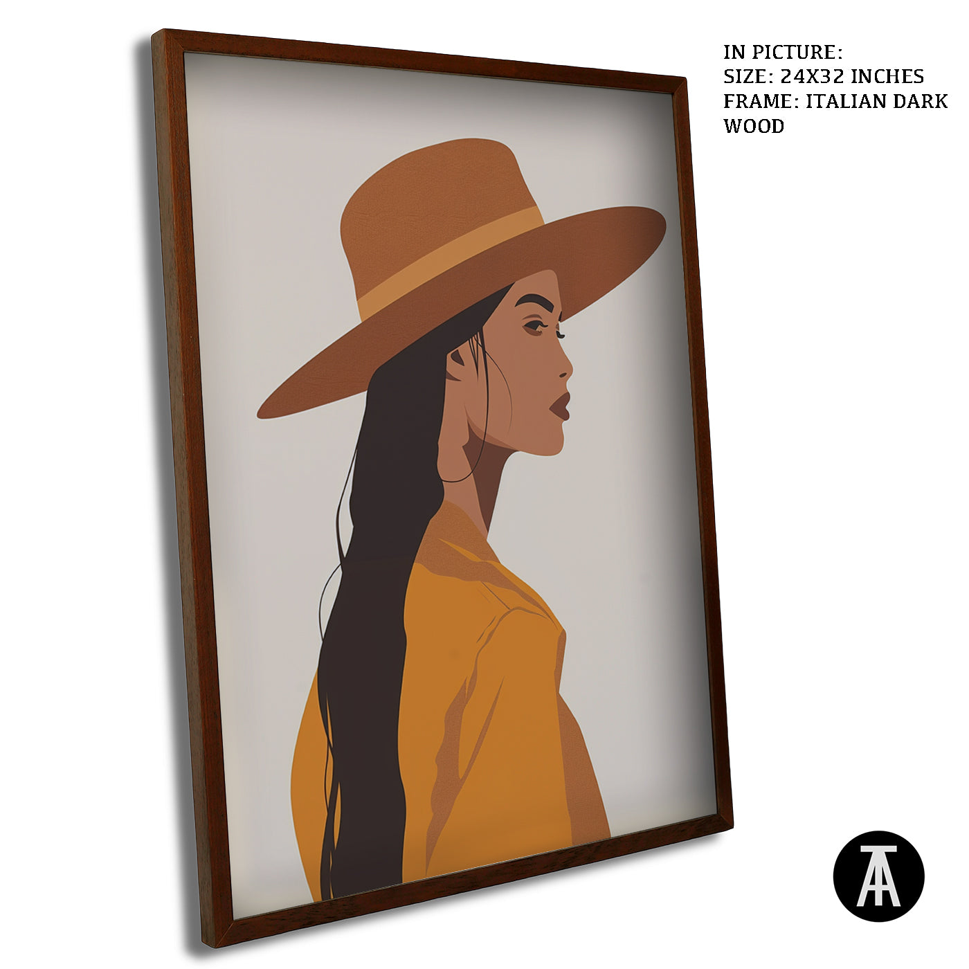 Artwork in Dark Wood Frame