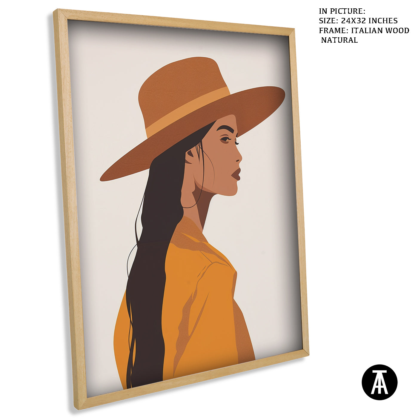 Artwork in Natural Wood Frame