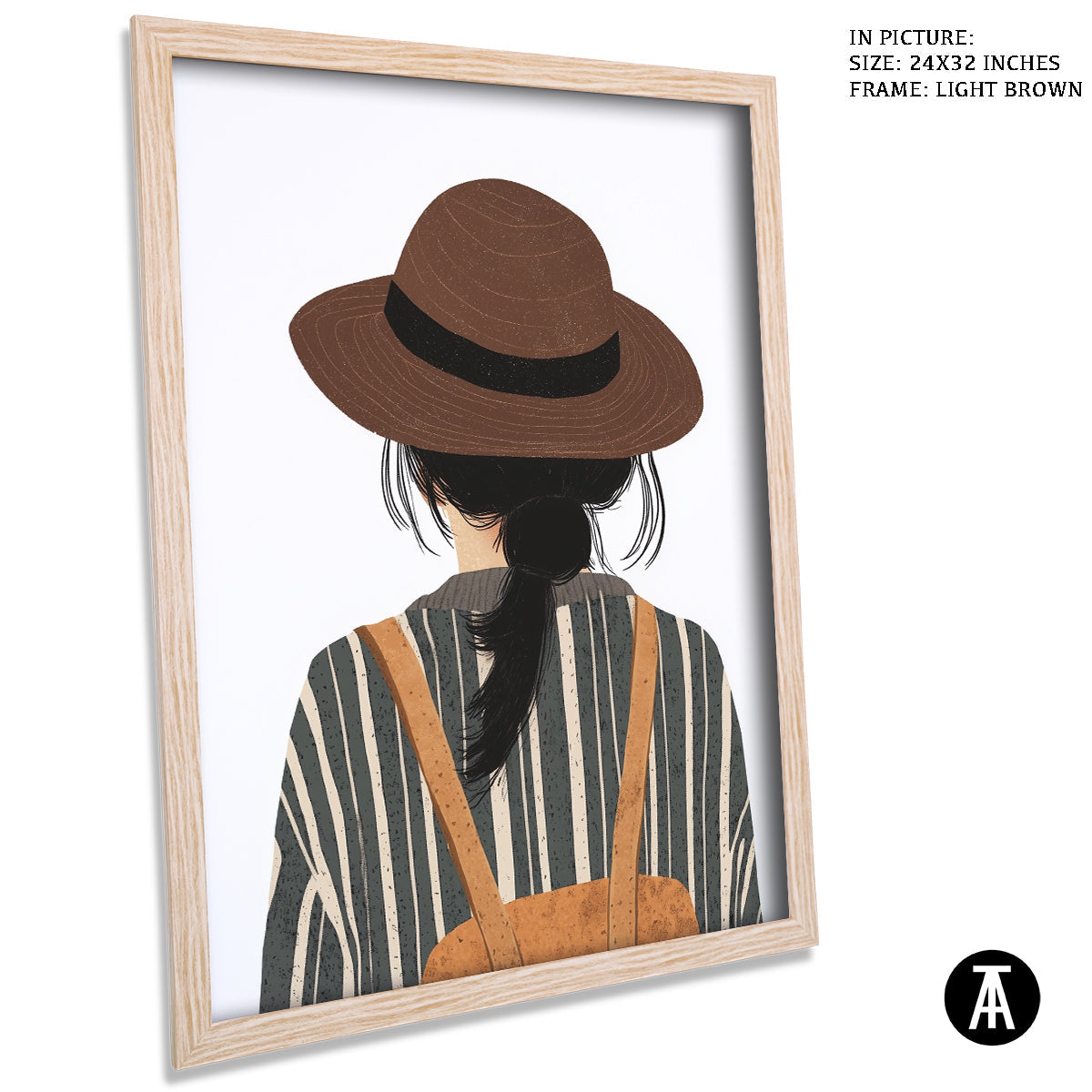 Artwork in Dark Brown Frame