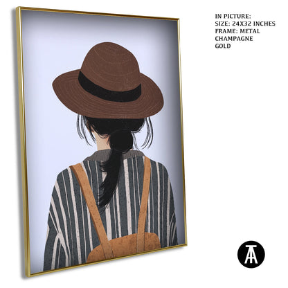 Artwork in Light Brown Frame