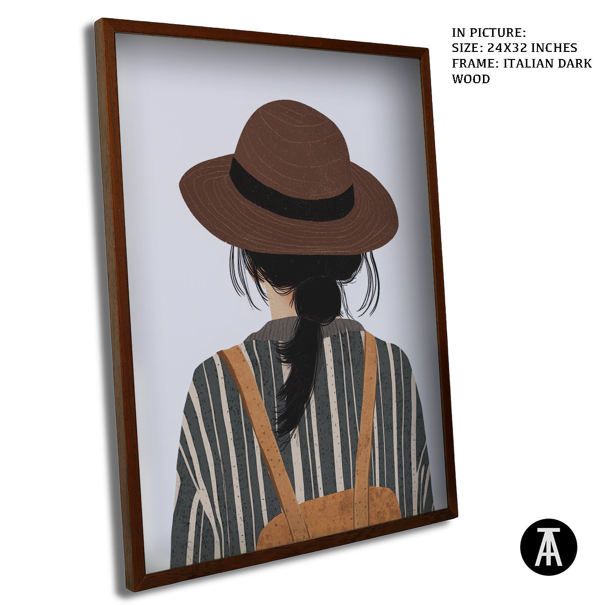 Artwork in Dark Wood Frame