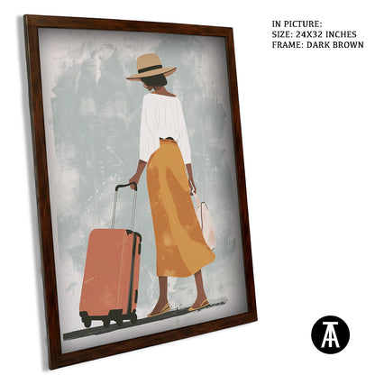 Artwork in Dark Brown Frame