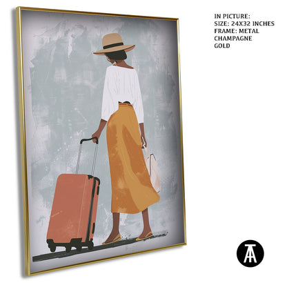Artwork in Metal Champagne Gold Frame